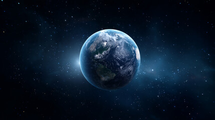 Obraz premium Planet Earth with clean air and nature relying on renewable resources. Ecological concept of alternative sustainable energy for an ecologically clean planet. Concept of ecology and environmental