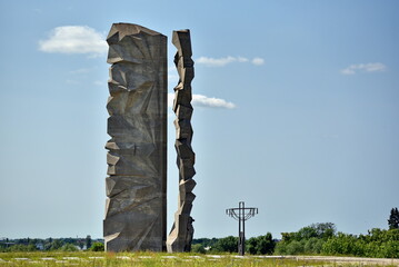 Wroclaw, Poland - 12th June 2025: Cemetery of Polish Soldiers in Wroclaw, Oporow Hill. monument dedicated to the victims of World War Two.