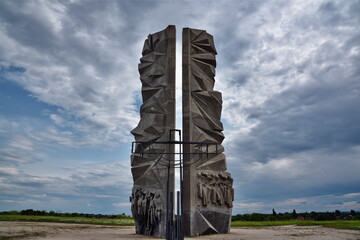 Wroclaw, Poland - 5th June 2025: Cemetery of Polish Soldiers in Wroclaw, Oporow Hill. monument dedicated to the victims of World War Two.