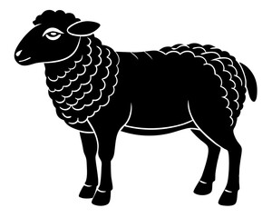 Sheep icon vector silhouette illustration isolated on white background
