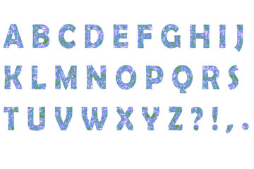 アルファベット 2 大文字 キラキラ感がある青みがかったグレー