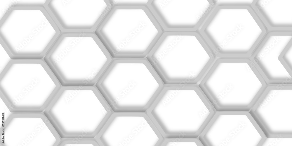 Poster modern hexagons interlock pattern subtle shadows add depth to the design, creating a three dimension