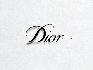 Elegant Dior logo on a minimalistic background.