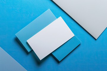 Detailed Image of Top View Stationery Business Cards Concept