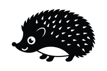 Happy hedgehog with little paws vector art illustration