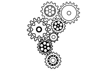 Abstract gear and cogwheel pattern