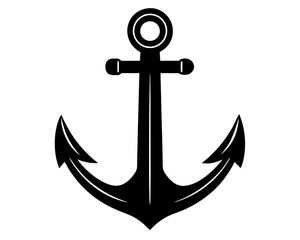 Anchor icon vector silhouette illustration isolated on white background