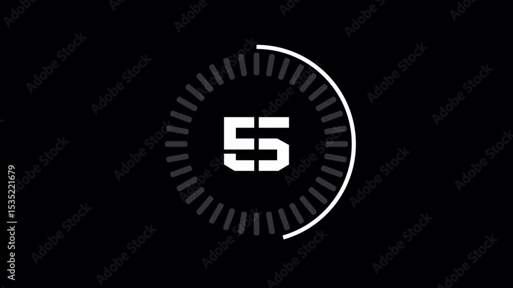 Aufkleber 10 second countdown timer with glitch effect in alpha channel or transparent background