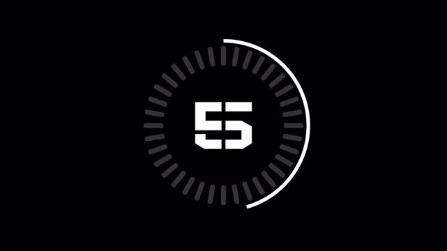 10 second countdown timer with glitch effect in alpha channel or transparent background