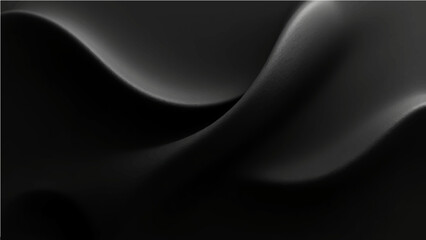 Abstract soft  black gradient abstract background with flowing curves and grain texture.