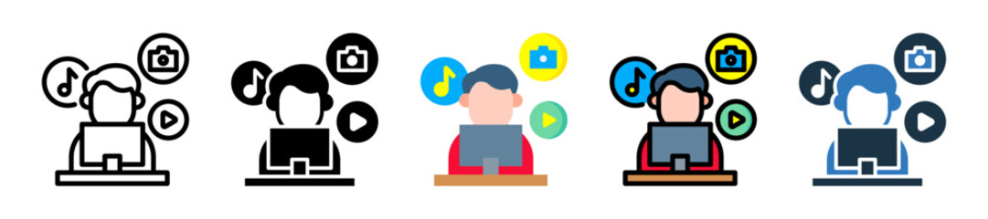 Content Creator icon multiple style 