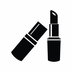 Obraz premium Lipstick icon vector silhouette illustration isolated on white background