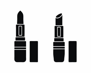 Obraz premium Lipstick icon vector silhouette illustration isolated on white background