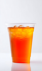Fototapeta premium Iced Tea in a Plastic Cup Template Isolated on white