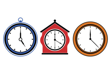 Wall Clock Watch Silhouette Vector Illustration 