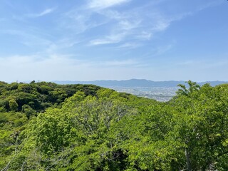 Obraz premium 眉山から見た四国の山々