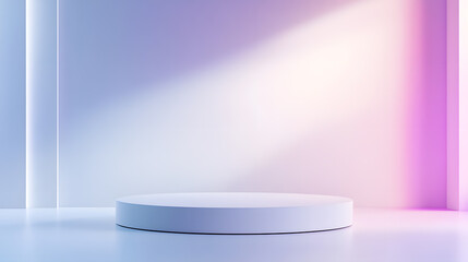 Minimalist Podium with Soft Lighting and Gradient Background