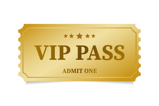 VIP pass admission golden ticket template. 