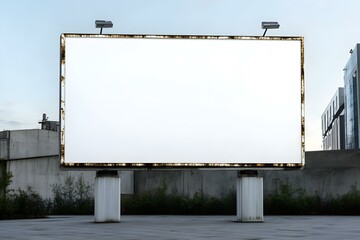 Blank White Billboard: Clean Slate for High-Visibility Advertising