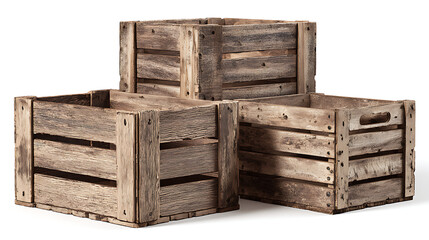 Stacked wooden crates for creative storage.