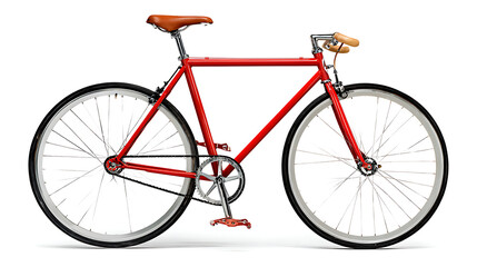 Fototapeta premium Stylish red bicycle on a white background.