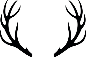 Obraz premium deer antlers silhouette icon vector