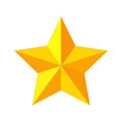 A yellow star isolated on a white background. Vector illustration