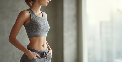 シェイプされた女性の細いウエスト