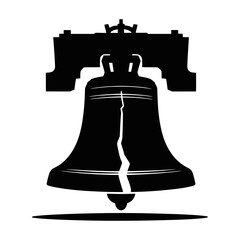 Cracked liberty bell silhouette icon