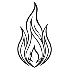 Eternal Flame Line Art &ndash; Minimalist Vector Design