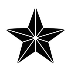 Eight pointed black star geometric shape