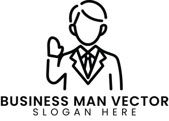 Professional Businessman Vector Illustration Simple Design tie art suit icon    