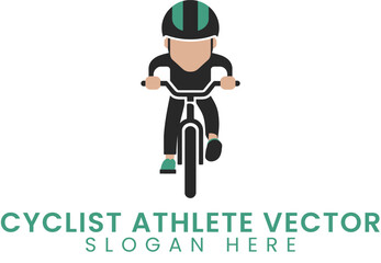 Cycling Athlete Vector Illustration Design Graphic bike road race flat icon logo