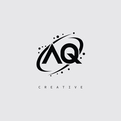 Obraz premium AQ Creative Monogram Logo – Minimal Futuristic Letter mark Design with Space Orbit Style and swirl Style for Modern Branding & Tech Identity