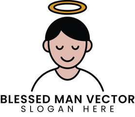 Peaceful Blessed Man Vector Illustration Design art calm holy icon flat hope    