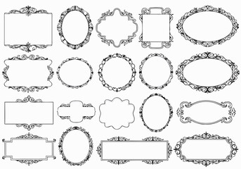 Collection of Ornate Decorative Frames and Borders.
