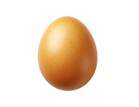 Single Brown Chicken Egg Isolated Close Up on Transparent Background