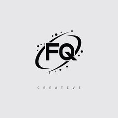 FQ Creative Monogram Logo – Minimal Futuristic Letter mark Design with Space Orbit Style and swirl Style  for Modern Branding & Tech Identity