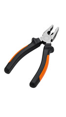 Obraz premium Black and Orange Rubber-Grip Pliers on Transparent Background