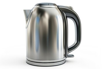 vibrant color visual of Stainless electric kettle isolated on white 3D illustration