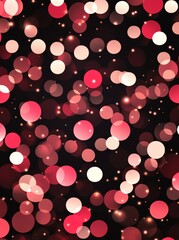The combination of red and golden bokeh lights on a gradient vertical background with copy space creates a festive and abstract backdrop suitable for holiday designs, celebrations, and romantic