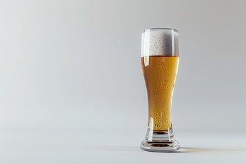 High Definition Image of Empty Beer Glass Isolated on a White Background