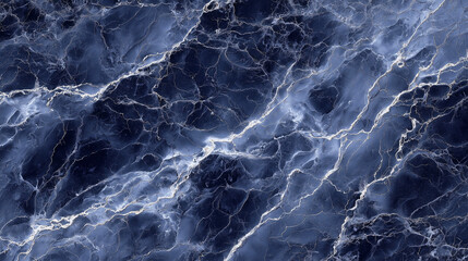 Obraz premium 深い青と白が混ざり合う幻想的なマーブル模様のテクスチャ背景（高級感・大理石・背景）