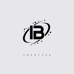 IB Creative Monogram Logo – Minimal Futuristic Letter mark Design with Space Orbit Style and swirl Style  for Modern Branding & Tech Identity © Mansura