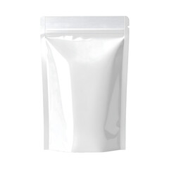 Glossy White Resealable Snack Pouch Mockup