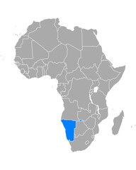 Fototapeta premium Karte von Namibia in Afrika