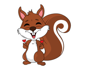 Cute Squirrel Animal Cartoon Illustration