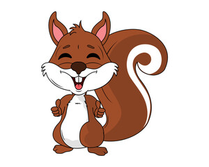 Cute Squirrel Animal Cartoon Illustration