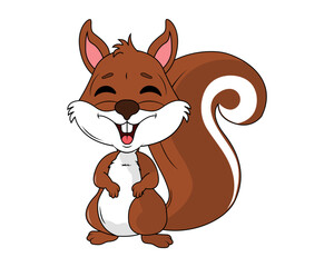 Cute Squirrel Animal Cartoon Illustration
