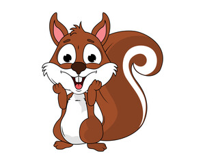 Cute Squirrel Animal Cartoon Illustration
